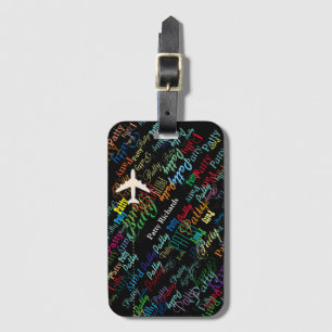 Etiqueta De Bagagem viagem personalizado. nome colorido. costume