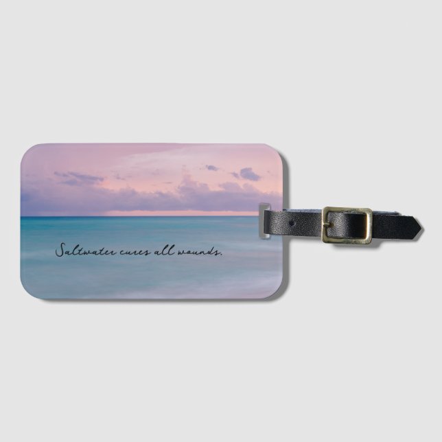 Etiqueta De Bagagem Viagem Themed Gift with Beach Photo (Frente Horizontal)