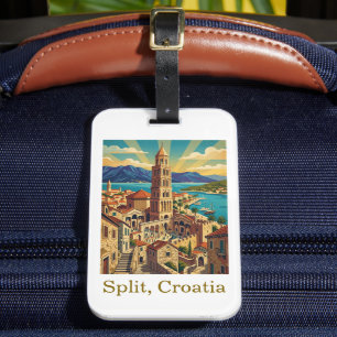 Etiqueta De Bagagem Viagem Vintage Split Croácia Dalmácia