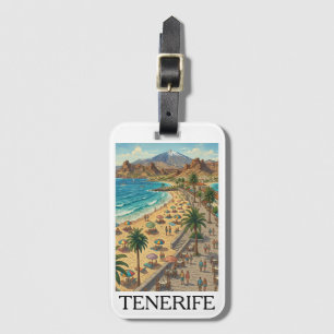 Etiqueta De Bagagem Viagens Clássicas Tenerife Ilhas Canárias Espanha