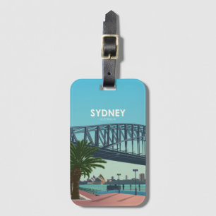 Etiqueta De Bagagem Viagens vintage de Sydney Harbor na Austrália