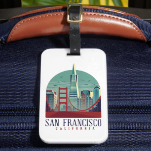 Etiqueta De Bagagem Viagens vintage San Francisco Cityscape