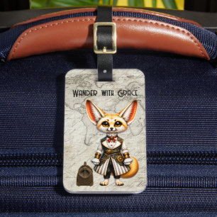 Etiqueta De Bagagem Viajante Mundial Raposa Fennec Steampunk