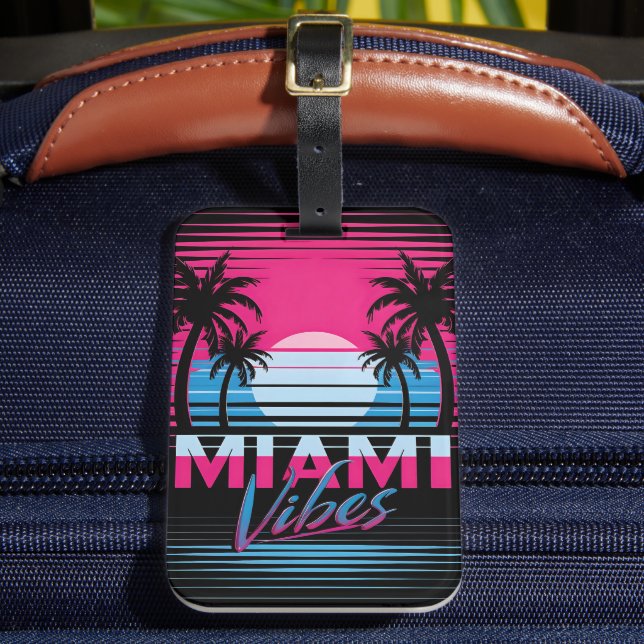 Etiqueta De Bagagem Vibrações de Miami (Frente Insitu 2)