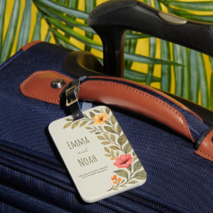 Etiqueta De Bagagem Vibrante Floral Botânico Outonal Personalizado