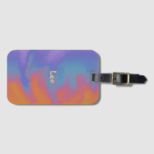 Etiqueta De Bagagem Vibrante Muito Divertido, Legal Arty Vibe Colorida