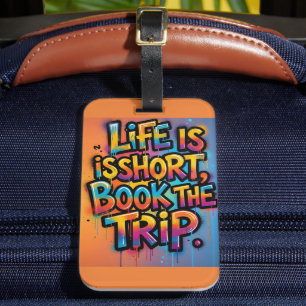 Etiqueta De Bagagem Vida é Curta Livro A Viagem Presente de Grafite pa