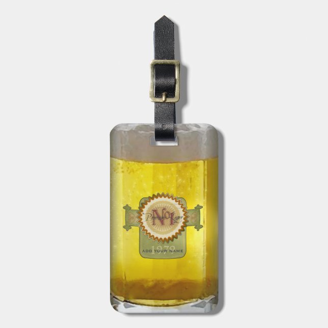 Etiqueta De Bagagem Vidro de cerveja personalizado engraçado (Frente Vertical)