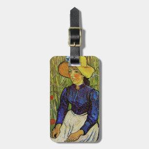 Etiqueta De Bagagem Vincent van Gogh - Camponesa com Chapéu de Palha