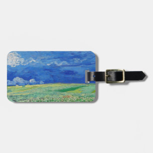 Etiqueta De Bagagem Vincent van Gogh - Campos de trigo sob nuvens de t