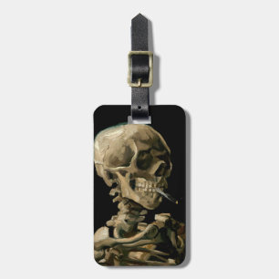 Etiqueta De Bagagem Vincent van Gogh - Crânio com cigarro queimado