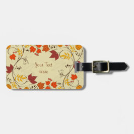 Etiqueta De Bagagem Vinhas Folhosas de outono com texto personalizável