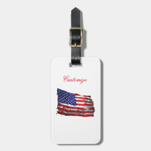 Etiqueta De Bagagem Vintage American Flag Thunder_Cove