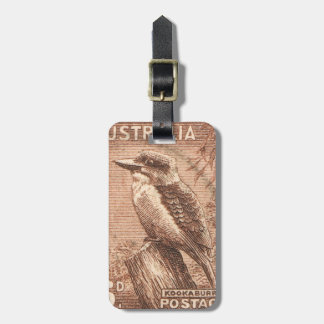 Etiqueta De Bagagem Vintage Austrália Kookaburra Bird