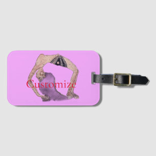Etiqueta De Bagagem Vintage Backbend Yoga Pose Thunder_Cove
