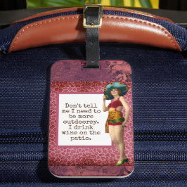 Etiqueta De Bagagem Vintage Beauties Bebendo Wine Engraçado