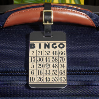 Etiqueta De Bagagem Vintage Bingo Card
