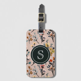 Etiqueta De Bagagem Vintage Blooms: Dusty Rosa Boho Floral Watercolor