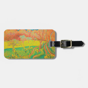 Etiqueta De Bagagem Vintage Brick Flowers Summer Natural Road