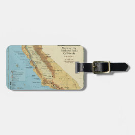 Etiqueta De Bagagem Vintage California National Parks Map Art