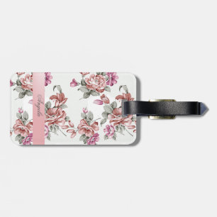 Etiqueta De Bagagem Vintage Chic Feminino Flores-Personalizado