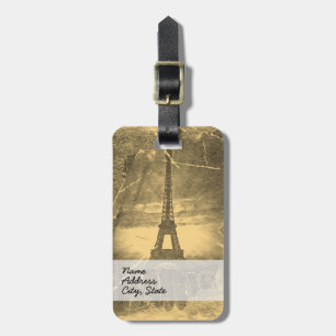 Etiqueta De Bagagem Vintage Eiffel Tower Paris