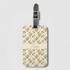 Etiqueta De Bagagem Vintage Flor de Limão – Cítrico Botânico Elegante