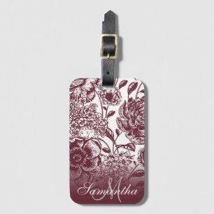 Etiqueta De Bagagem Vintage Floral