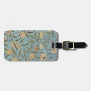 Etiqueta De Bagagem Vintage Floral William Morris Fruta Blue Floral