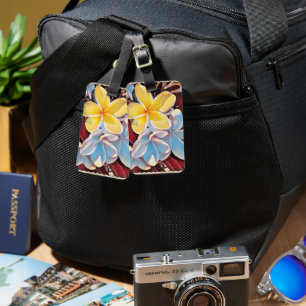Etiqueta De Bagagem Vintage Frangipani Tree Pop Art, Bagagem
