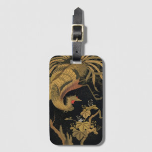 Etiqueta De Bagagem Vintage Japonês Phoenix Gold Black Bird