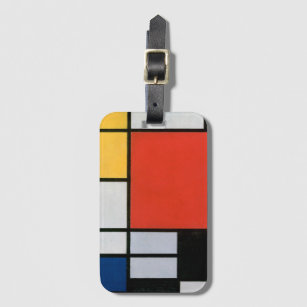 Etiqueta De Bagagem Vintage Piet Mondrian Composition, retro
