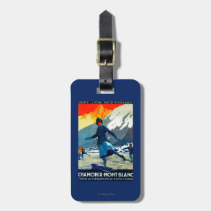 Etiqueta De Bagagem Vintage PosterEurope de Chamonix-Mont Blanc