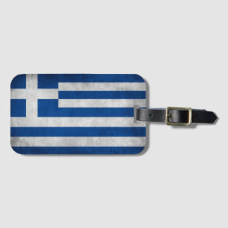 Etiqueta De Bagagem Vintage retro Flag of Greece