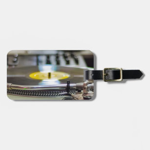 Etiqueta De Bagagem Vintage retro gravado plataforma giratória do som
