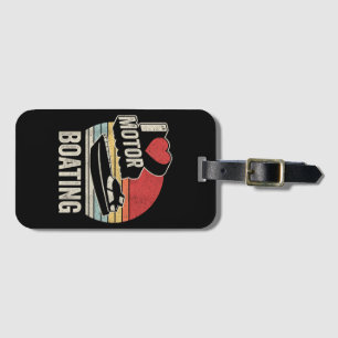 Etiqueta De Bagagem Vintage Retro I Love Motor Barco Engraçado Boater