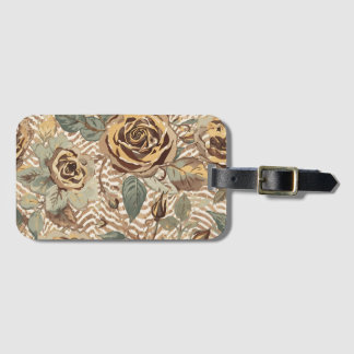 Etiqueta De Bagagem Vintage, Rosas Lindas com Arte de Design