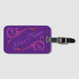 Etiqueta De Bagagem Vintage Roxo Vitoriano  