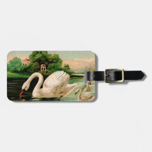 Etiqueta De Bagagem Vintage Swan no lago