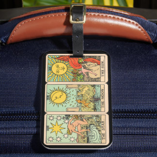 Etiqueta De Bagagem Vintage Tarot Card Trio