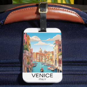 Etiqueta De Bagagem Vintage Veneice Itália Viagem Trabalho de arte
