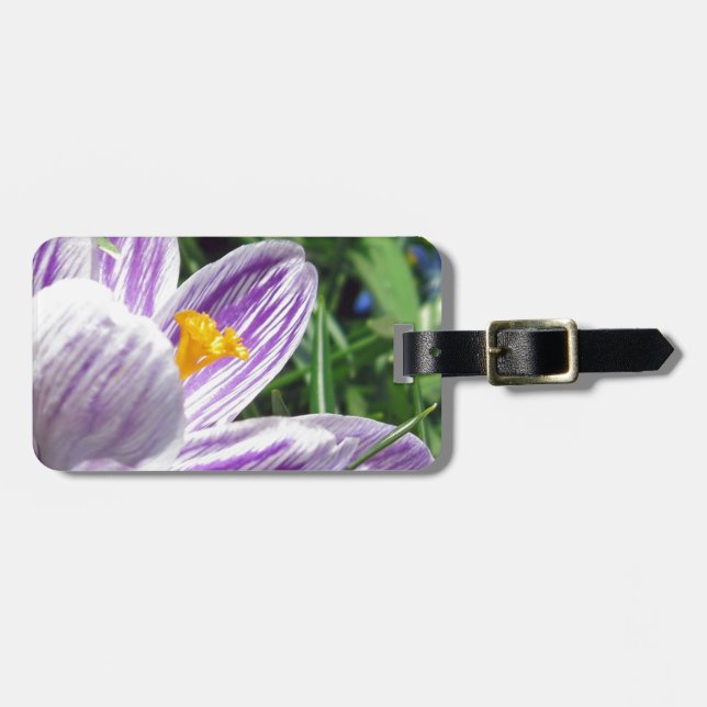 Etiqueta De Bagagem Violet Primavera Crocus (Frente Horizontal)
