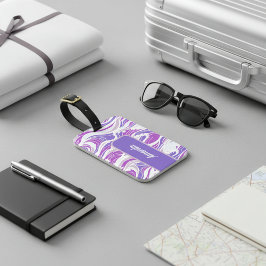 Etiqueta De Bagagem Violet Wave Pattern