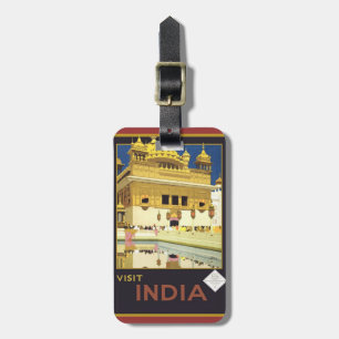 Etiqueta De Bagagem Visita India do vintage
