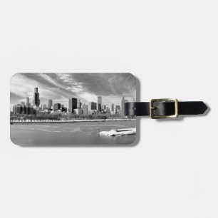Etiqueta De Bagagem Vista panorâmica da skyline de Chicago no inverno