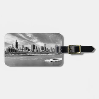 Etiqueta De Bagagem Vista panorâmica da skyline de Chicago no inverno