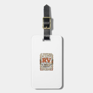 Etiqueta De Bagagem Vivendo o Sonho da RV Camisa de Acampamento Vintag