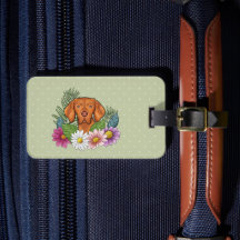 Vizsla Húngaro Com Flores Coloridas E Nome
