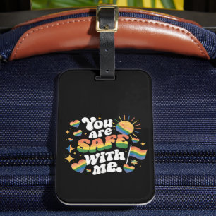 Etiqueta De Bagagem Você está Seguro comigo LGBT Arco-íris Gay