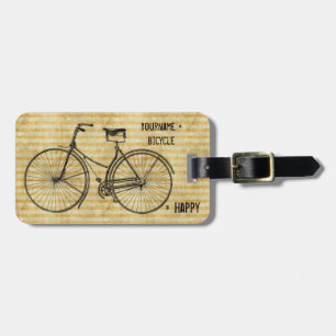 Etiqueta De Bagagem Você mais a bicicleta iguala o amarelo antigo